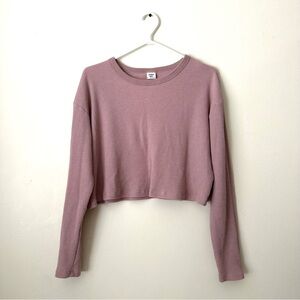 Aritzia pink waffle long sleeve